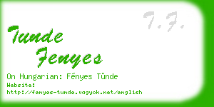 tunde fenyes business card